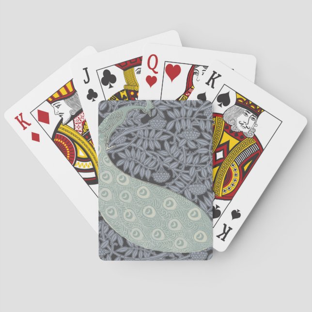 Art nouveau Peacock Classic Vintage Bird Casinokort (Baksidan)