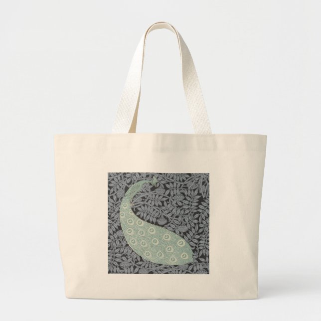 Art nouveau Peacock Classic Vintage Bird Jumbo Tygkasse (Framsidan)