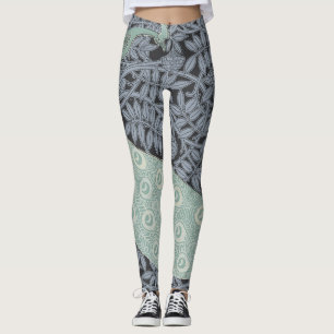 Art nouveau Peacock Classic Vintage Bird Leggings