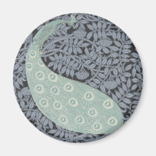 Art nouveau Peacock Classic Vintage Bird Magnet