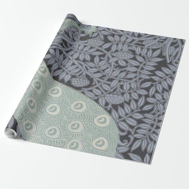 Art nouveau Peacock Classic Vintage Bird Presentpapper (Utrullad)