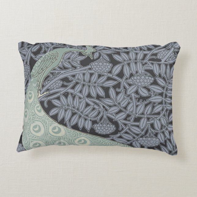 Art nouveau Peacock Classic Vintage Bird Prydnadskudde (Baksidan)