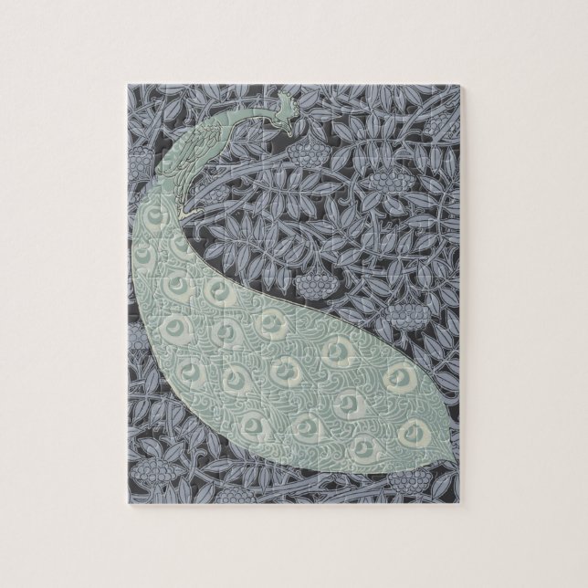 Art nouveau Peacock Classic Vintage Bird Pussel (Vertikal)