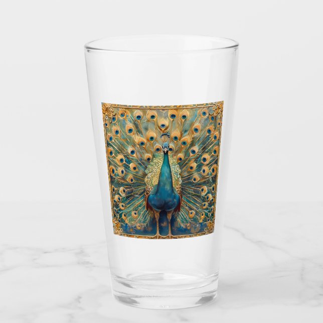 Art nouveau Peacock Glaskopp (Framsida)