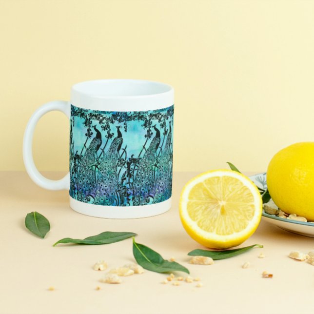 Art nouveau Peacock Kaffemugg (Skapare uppladdad)