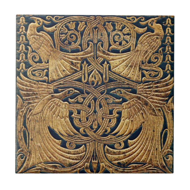 Art nouveau Peacock Kakelplatta (Framsidan)