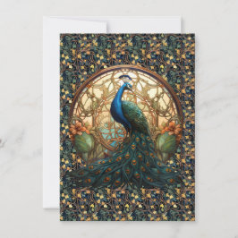 Art nouveau Peacock på anteckningskort 1