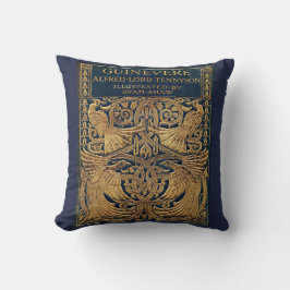 Art nouveau Peacock Poetry Kudde