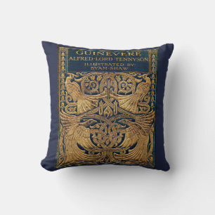 Art nouveau Peacock Poetry Kudde