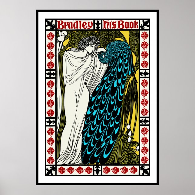 Art nouveau Peacock Poster av Will H. Bradley (Framsidan)