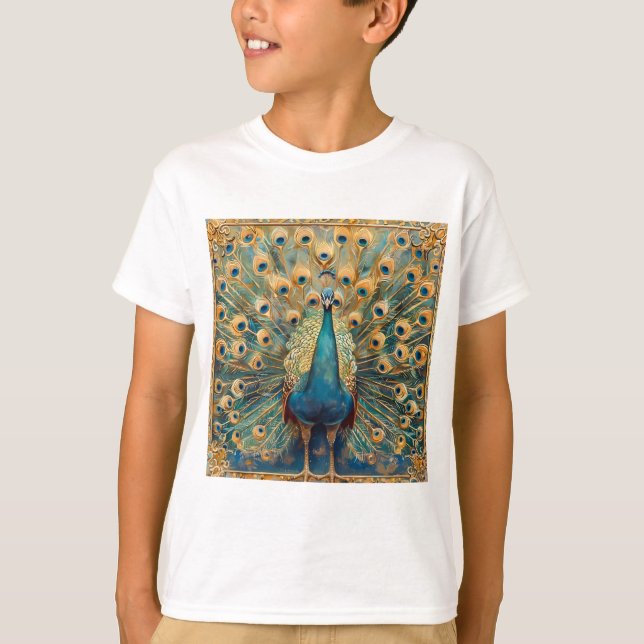 Art nouveau Peacock T Shirt (Framsida)