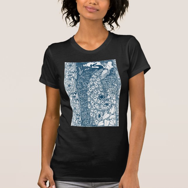 Art nouveau Peacock Tee Shirt (Framsida)