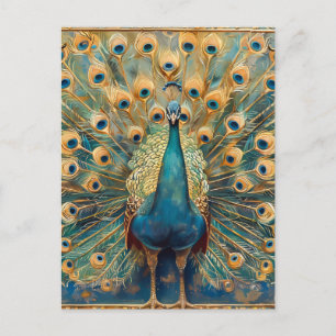 Art nouveau Peacock Vykort