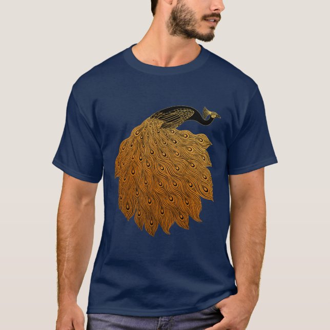Art nouveau Peacock Will Bradley T Shirt (Framsida)