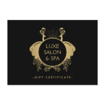 Art nouveau Peacocks Guld/Black Gift Certificate