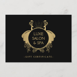 Art nouveau Peacocks Guld/Black Gift Certificate