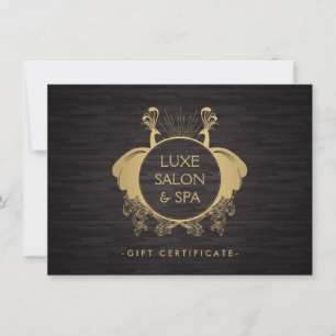 Art nouveau Peacocks Guld/Woodgrain Gift Card