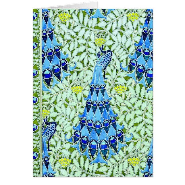 Art nouveau Peacocks Hälsningskort (Framsidan)