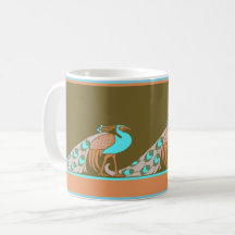 Art nouveau Peacocks-kaffe Mugg