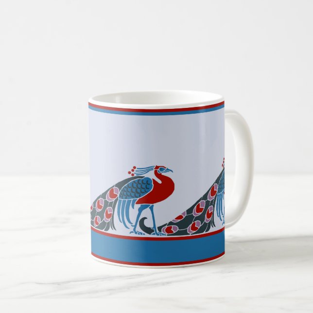 Art nouveau Peacocks-kaffe Mugg (Framsida höger)