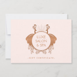 Art nouveau Peacocks Logotyp Ro Guld/Rosa Gift Car