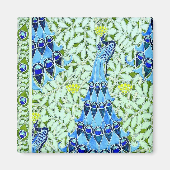 Art nouveau Peacocks Magnet (Framsidan)
