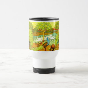 Art nouveau Peacocks och Svanar Resemugg
