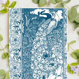 Art nouveau Peacocks Visitkort