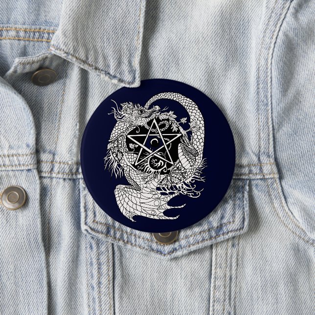 Art nouveau Pentacle Dragon~knapp Knapp (In Situ)
