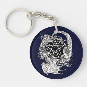 Art nouveau Pentacle Dragon~Nyckelkedja