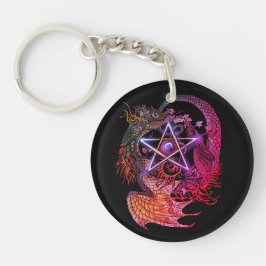 Art nouveau Pentacle Dragon~nyckelkedja