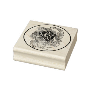 Art nouveau Pentacle Dragon Stämpel