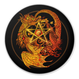 Art nouveau pentacle draon knopp
