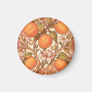 Art Nouveau-persikoblomsterornament Magnet
