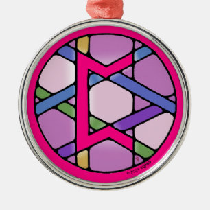 Art nouveau Perthro Rune of Karma Julgransprydnad Metall