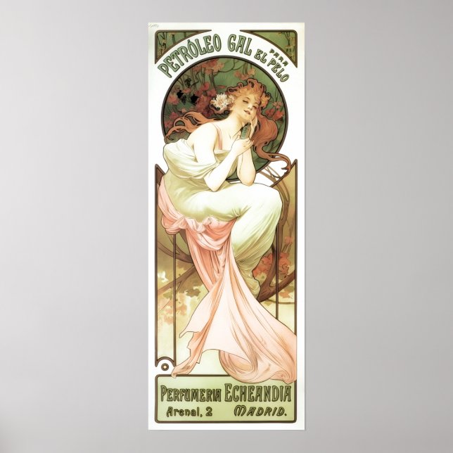 Art nouveau Petroleum gal Madrid alphonse mucha Poster (Framsidan)