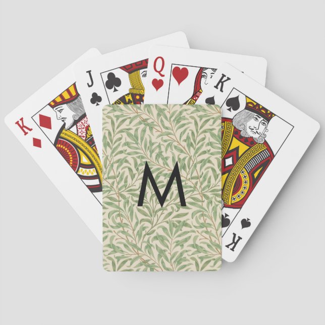 Art Nouveau Pilgrena Monogram William Morris Casinokort (Baksidan)