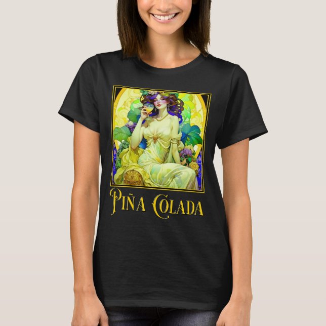 Art nouveau Pina Colada T Shirt (Framsida)