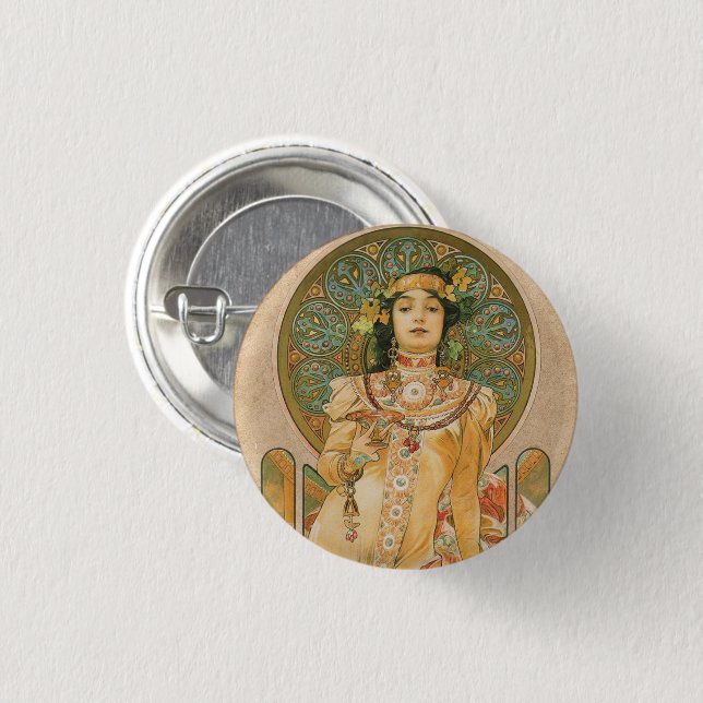 Art nouveau Pinback-knapp Knapp (Framsida & baksida)