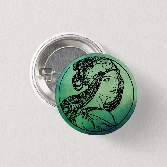 Art nouveau Pinback-knapp Knapp (Framsida & baksida)