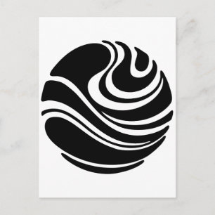 Art nouveau Planet Swirl Motif Vykort