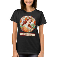 Art nouveau Poinsettia Woman