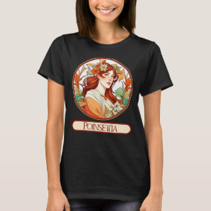 Art nouveau Poinsettia Woman T Shirt