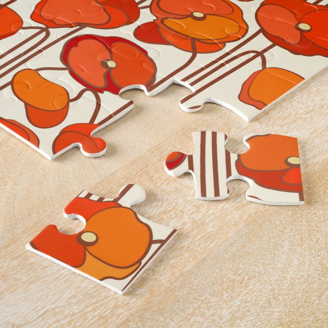 Art nouveau Poppies Jigszle Puzzle Pussel (Sidan)