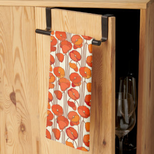 Art nouveau Poppies Kitchen Towel Kökshandduk