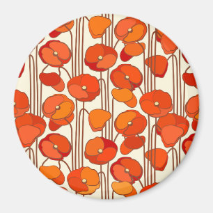 Art nouveau Poppies Magnet