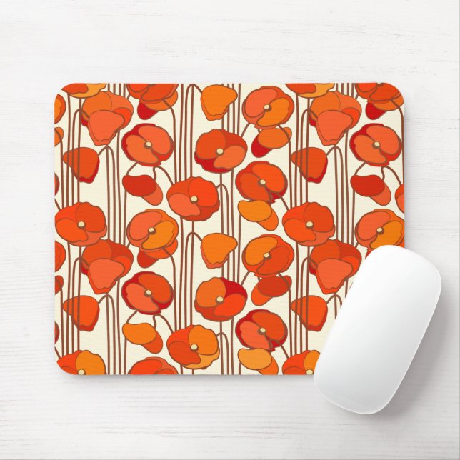Art nouveau Poppies Mousepad Musmatta (Med mus)