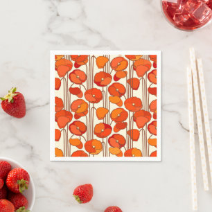 Art nouveau Poppies Pappra blöjor Pappersservett