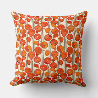 Art nouveau Poppies Pillow Kudde