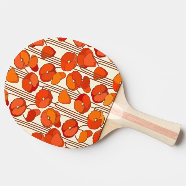 Art nouveau Poppies Ping Pong Paddle Pingisracket (Baksidan )